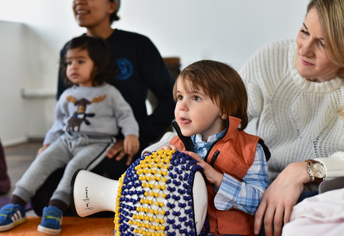 Kids exploring sound and movement indoors
