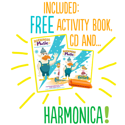 Winter Music Class for Babies and Toddlers in NJ & New York, booklet and harmonica